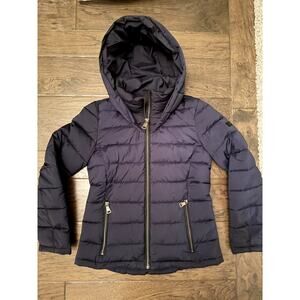 DKNY Women's Puffer Jacket with Hood - Size‎ XS Navy